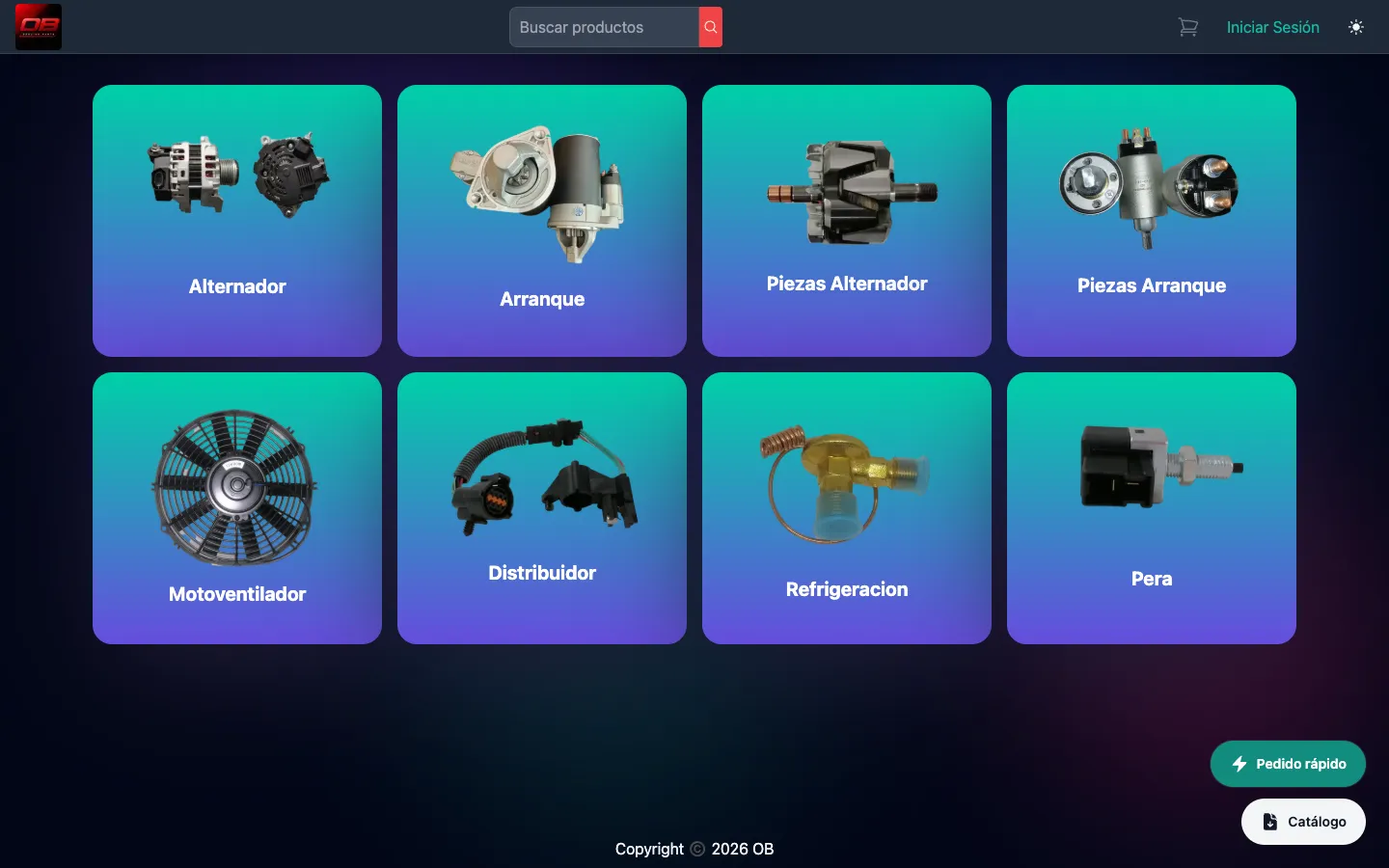 Comercializadora OB full-stack ecommerce site